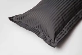 Hotel Satin Stripe Oxford Pillowcase -  Charcoal