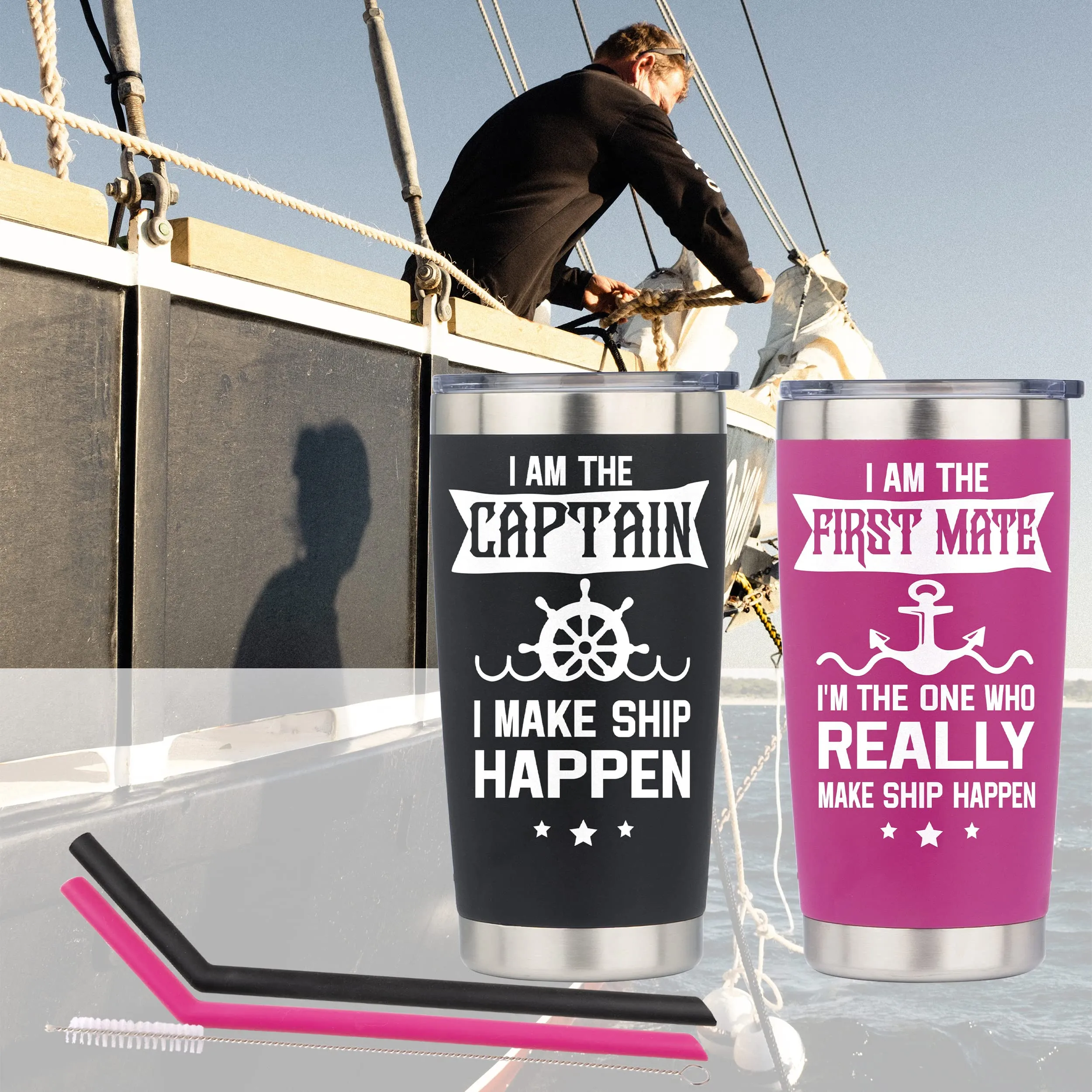 I am the Captain Tumbler, I am The first Mate Tumbler, First Mate Gifts, Boat Captain