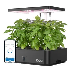 iDOO WiFi Hydroponics Growing System 12Pods Mini Herb Garden Germination Kit