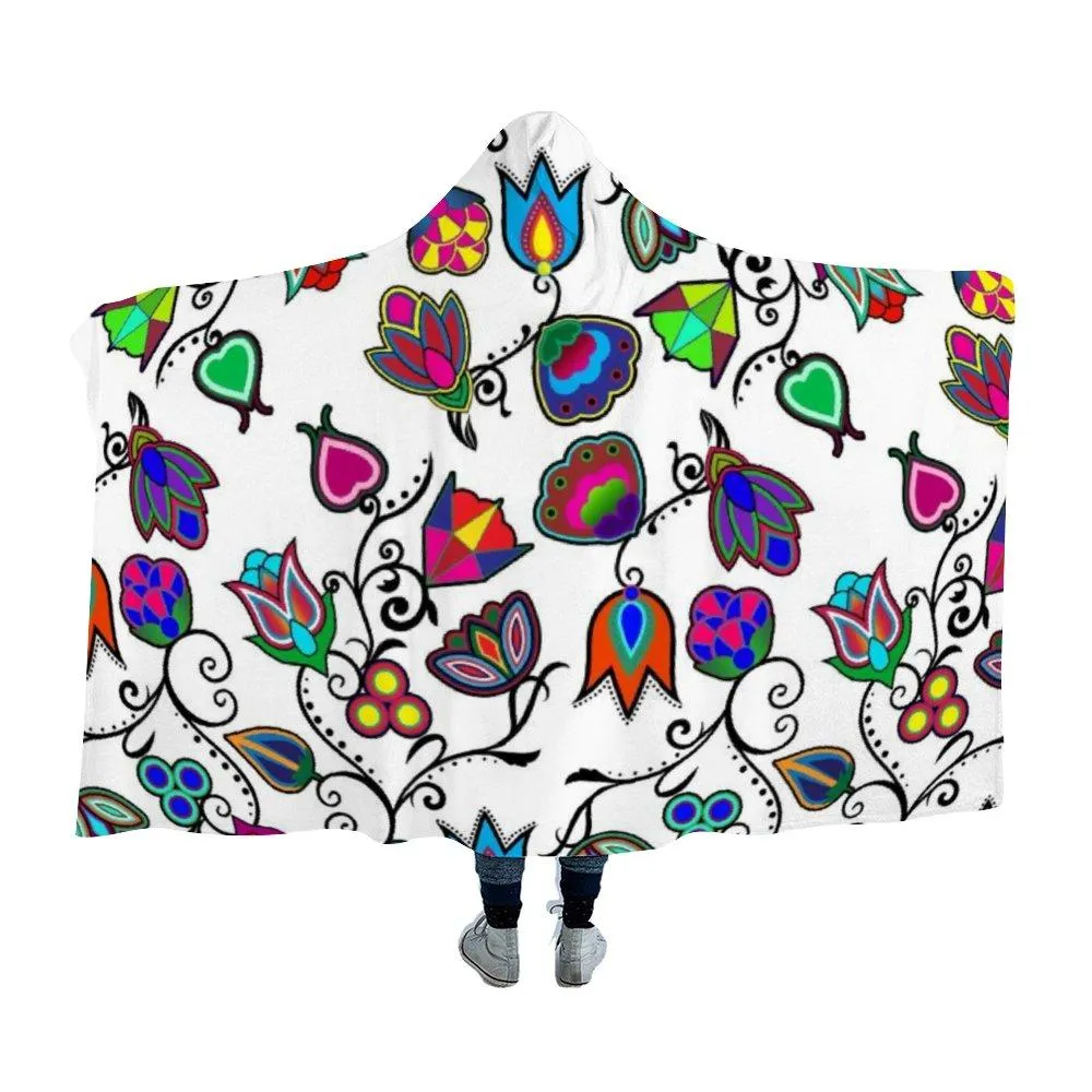 Indigenous Paisley White Hooded Blanket