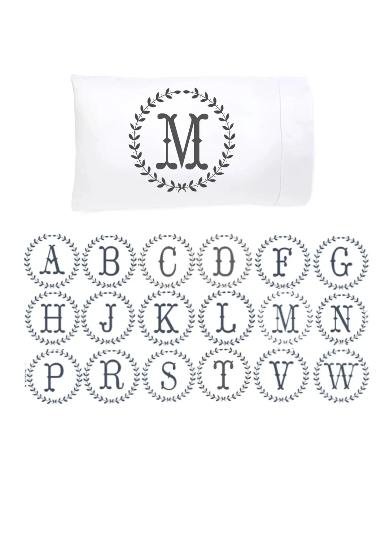 Initial "M" Luxury Bamboo Sateen Pillowcase