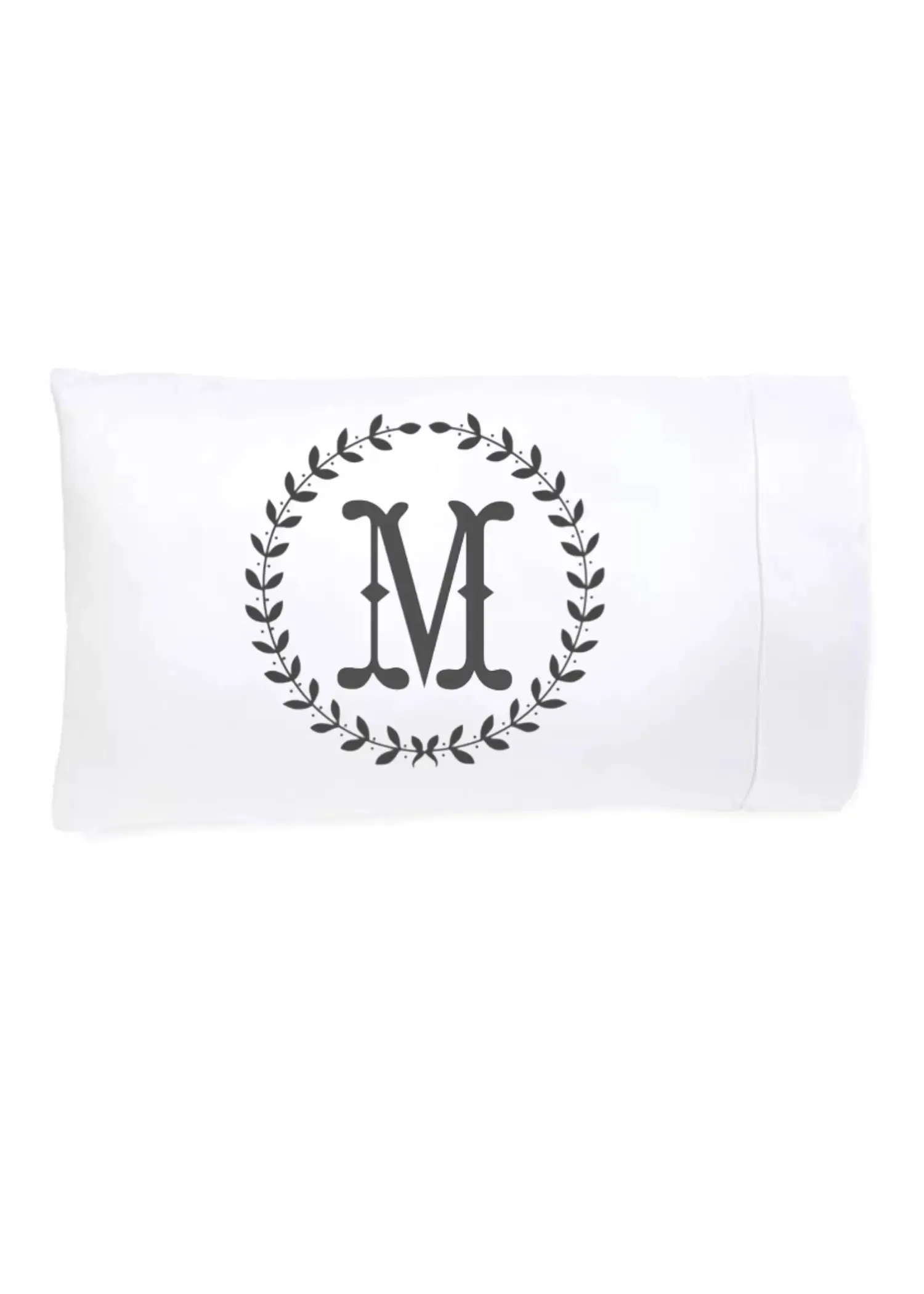 Initial "M" Luxury Bamboo Sateen Pillowcase