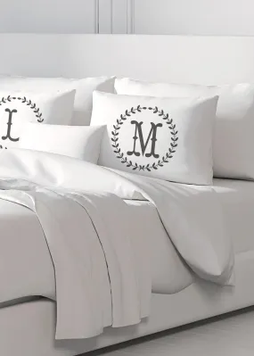 Initial "M" Luxury Bamboo Sateen Pillowcase