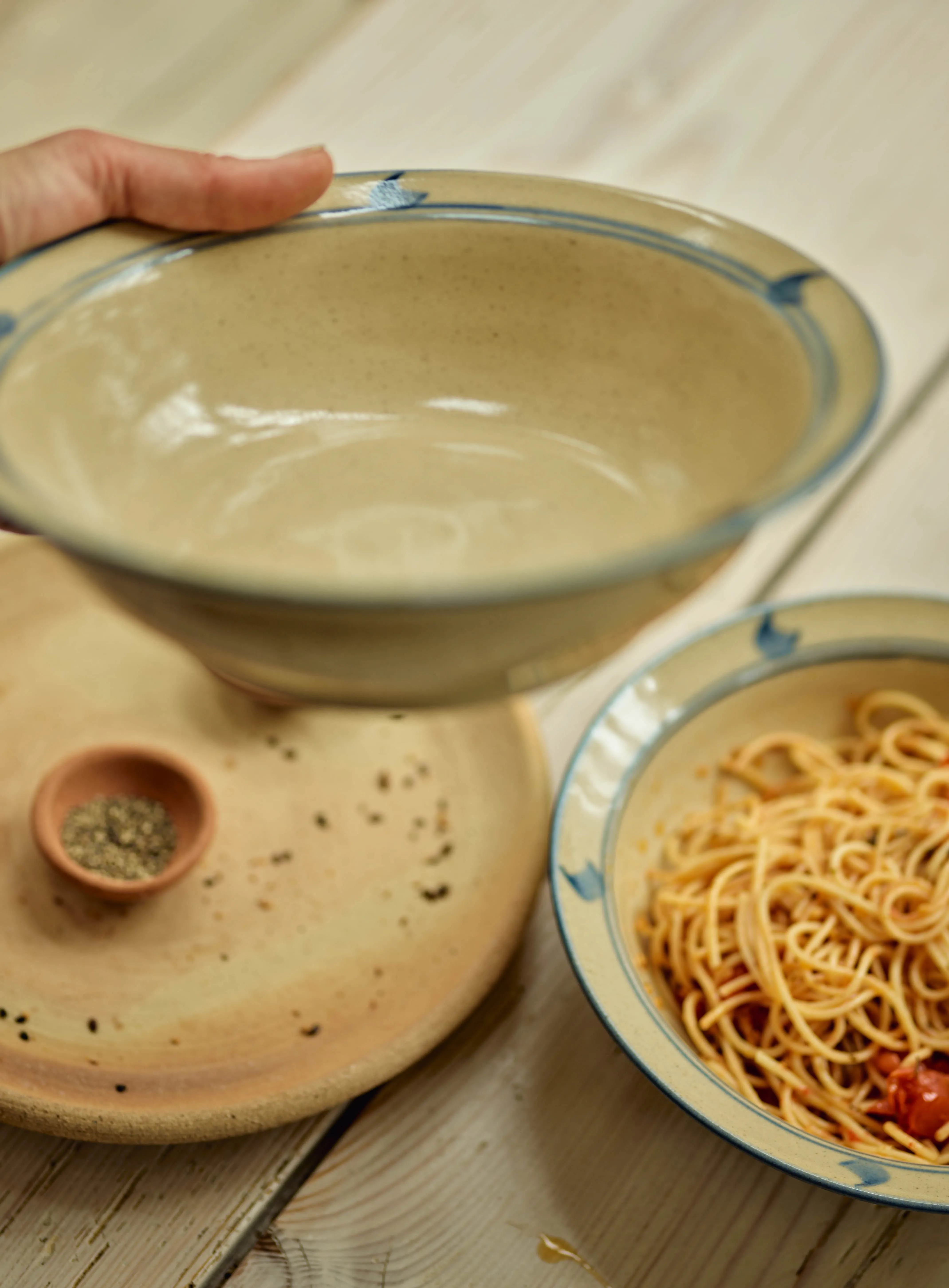 Inky Painted Pasta Bowl