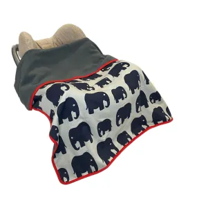 Jersey Cotton and Fleece Blanket - GREY ELEPHANT