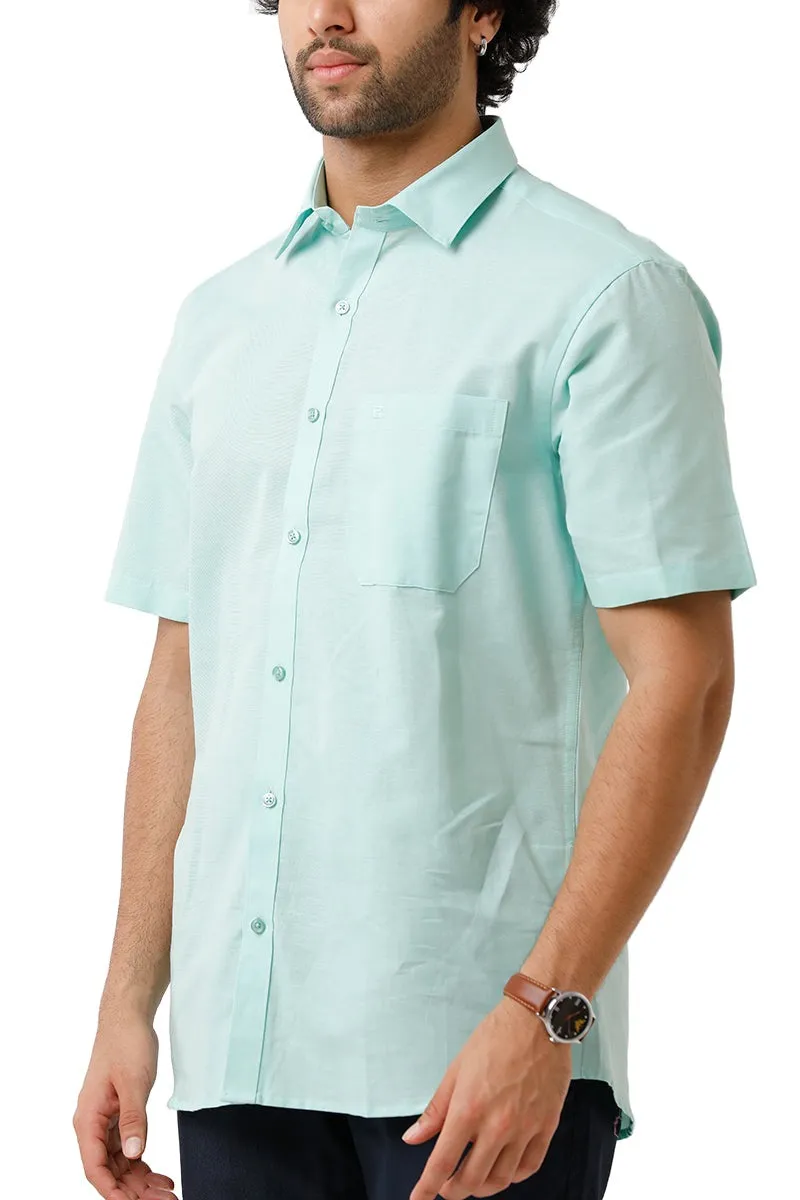 Jute Classic - Greenish Blue Formal Shirt For Men | Ariser