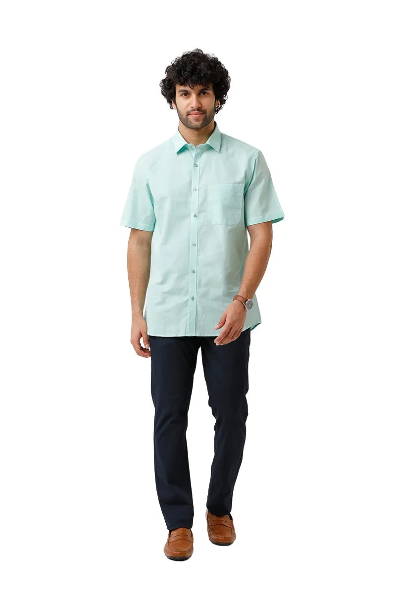 Jute Classic - Greenish Blue Formal Shirt For Men | Ariser