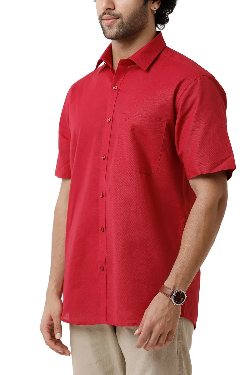 Jute Classic - Ruby Red Formal Shirt For Men | Ariser