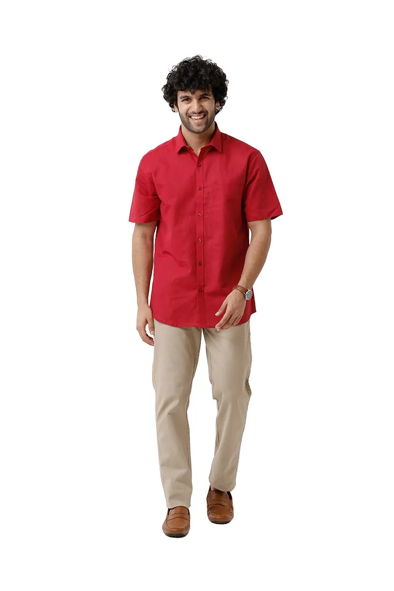 Jute Classic - Ruby Red Formal Shirt For Men | Ariser