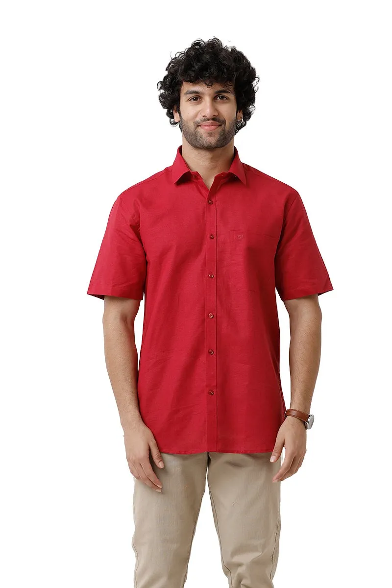 Jute Classic - Ruby Red Formal Shirt For Men | Ariser