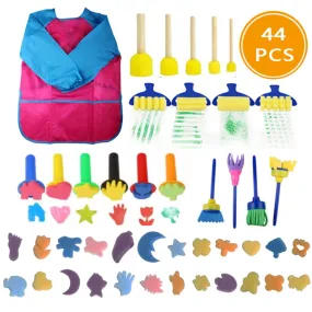 Kids Early Learning Sponge Painting Kit 44PC Set