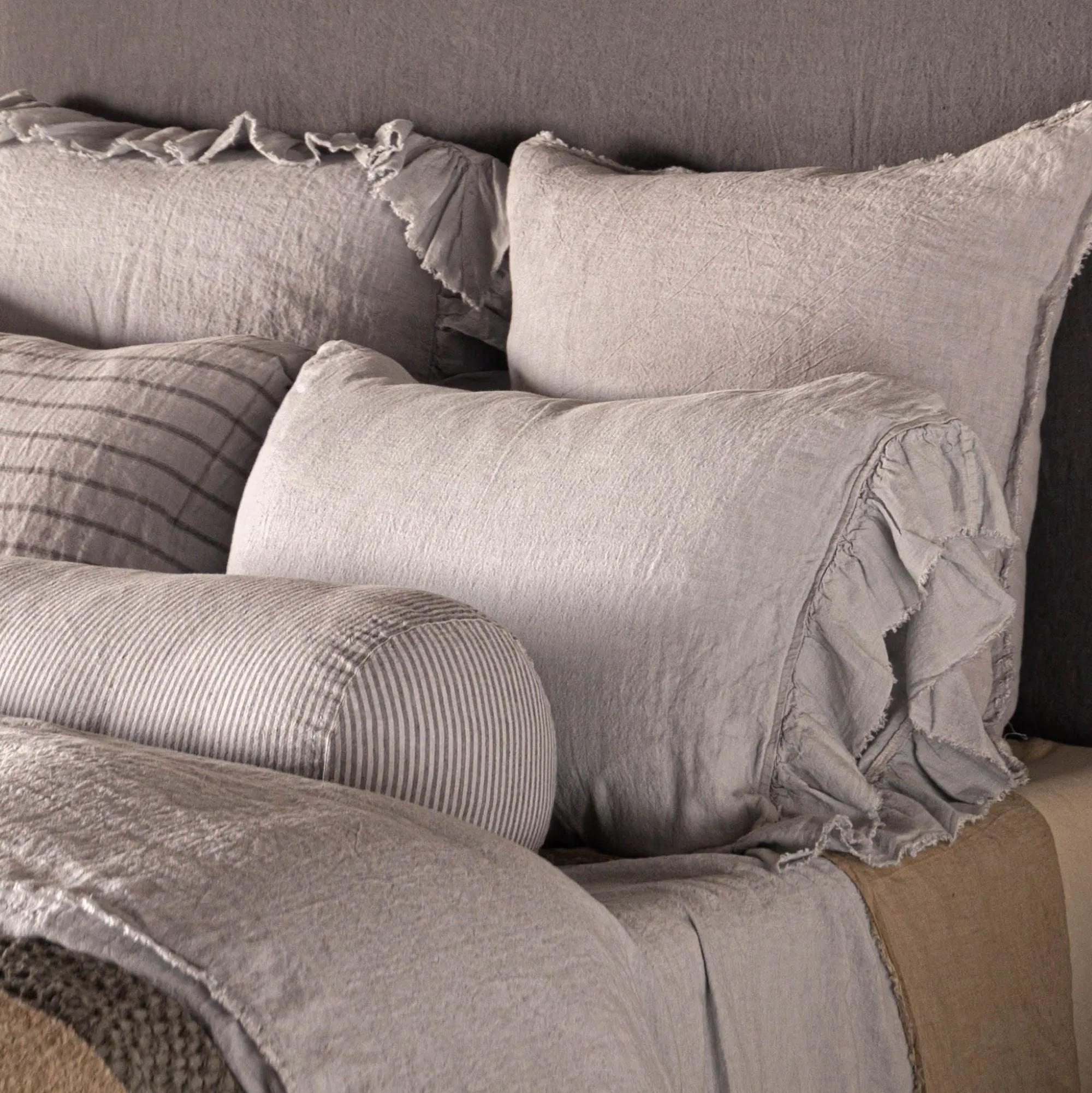 Kristine Linen Pillowcase - Fog