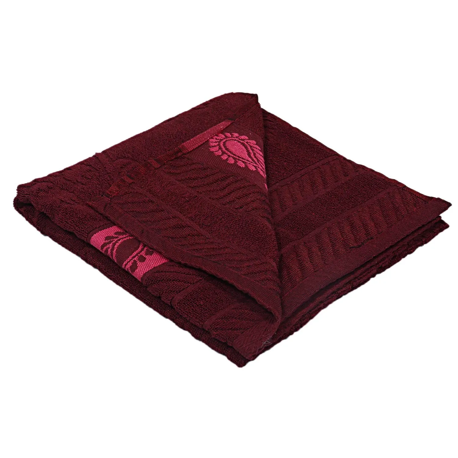 Kuber Industries 100% Cotton 2 Pieces Bath Towel 27" x54” (Maroon) -CTKTC28910