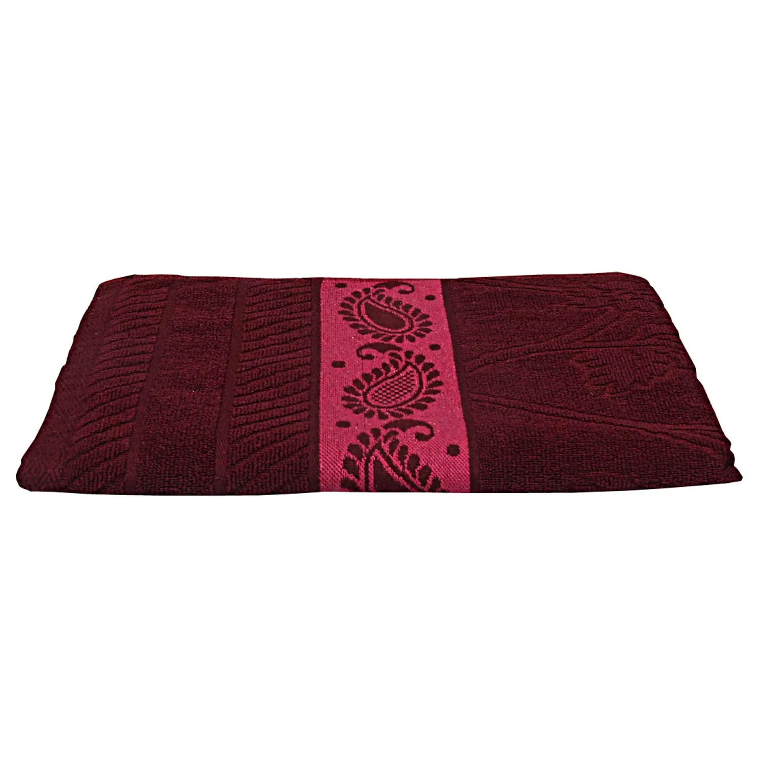 Kuber Industries 100% Cotton 2 Pieces Bath Towel 27" x54” (Maroon) -CTKTC28910