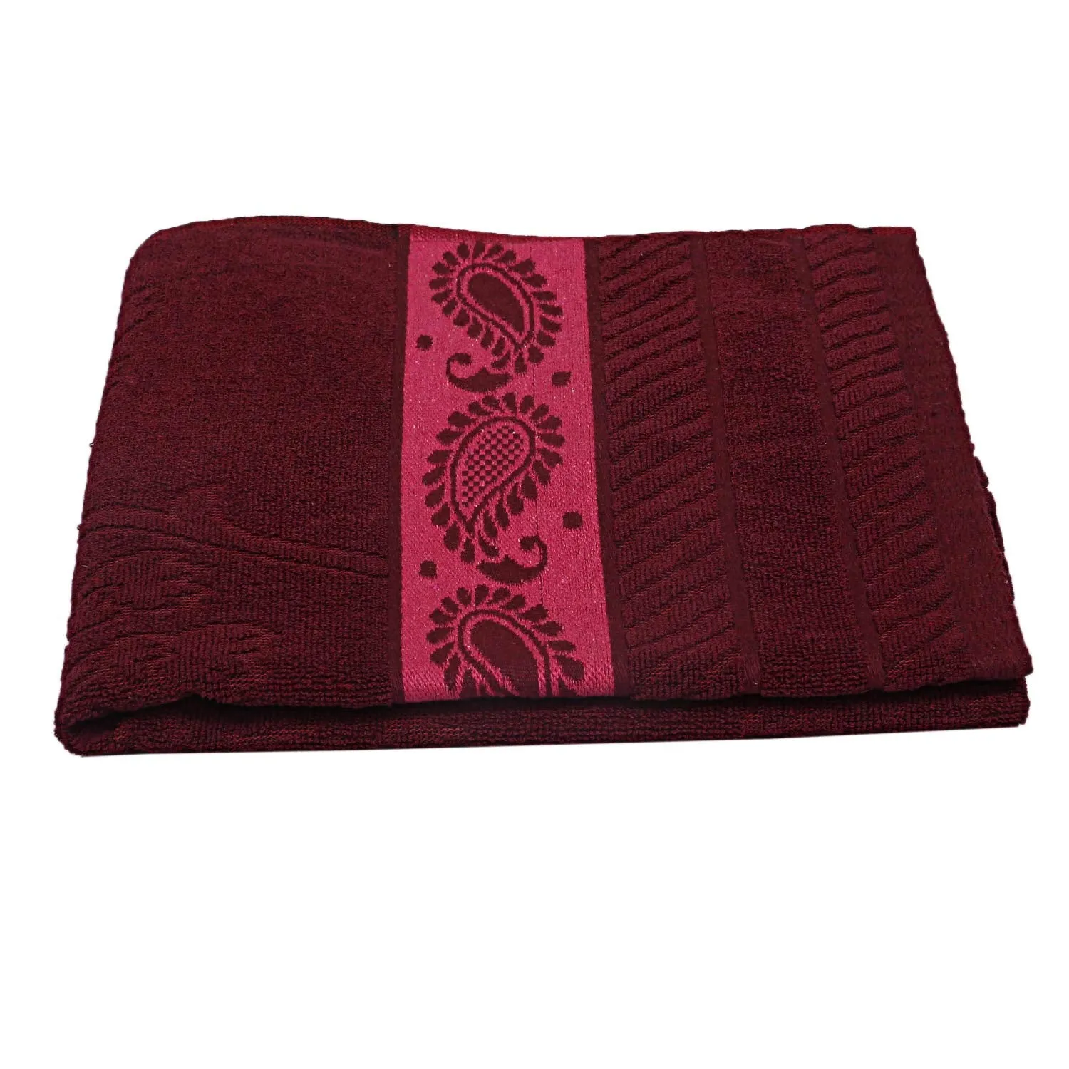 Kuber Industries 100% Cotton 2 Pieces Bath Towel 27" x54” (Maroon) -CTKTC28910