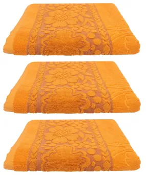 Kuber Industries 100% Cotton 3 Pieces Full Size Bath Towel 30"x60" (Yellow)-CTKTC029891