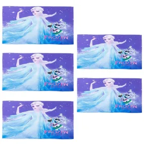 Kuber Industries Disney Frozen Microfiber Soft Kids Bath Towel-Pack of 5 (Sky Blue)