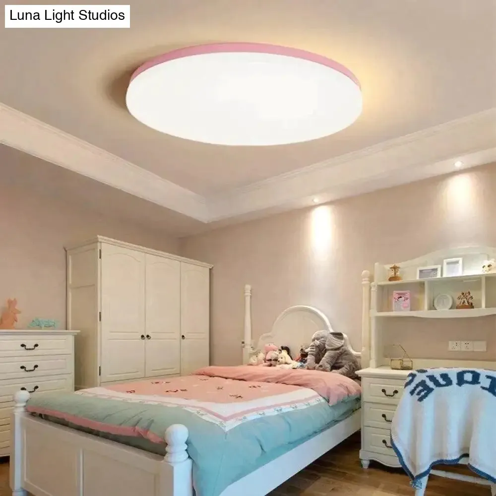 LED Macaron Ceiling Light Lamp Modern Panel Fixture Bedroom Children Remote Living Room Hall Surface Mount Flush Lighting