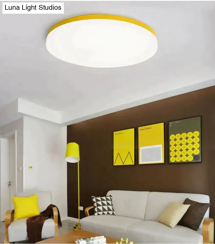 LED Macaron Ceiling Light Lamp Modern Panel Fixture Bedroom Children Remote Living Room Hall Surface Mount Flush Lighting