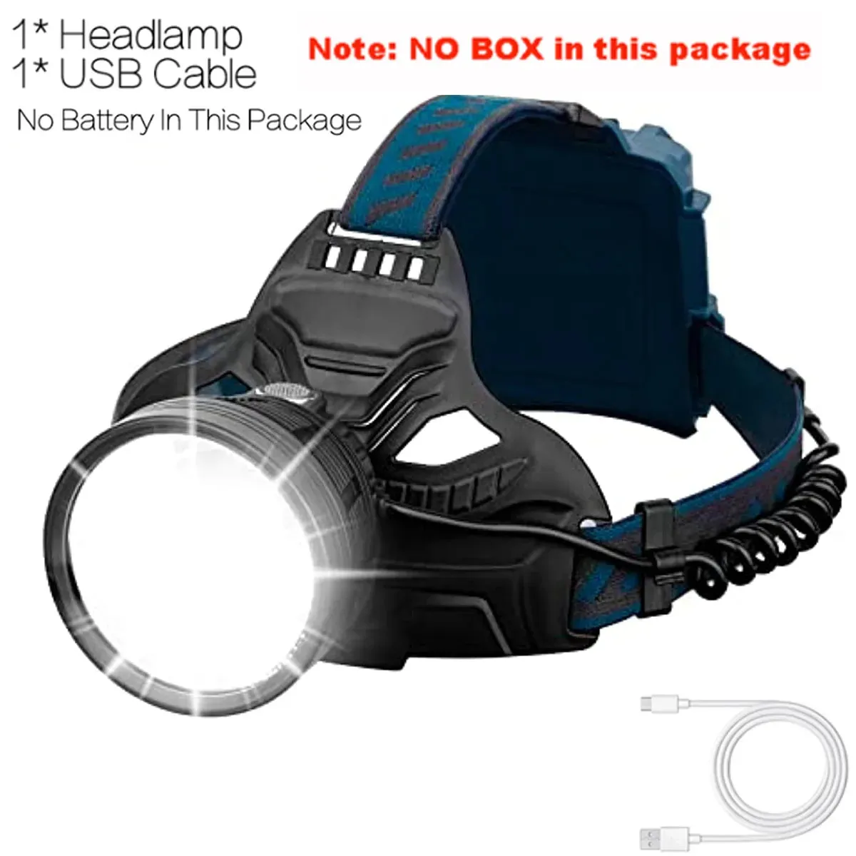 LED USB Rechargeable XHP70 High Power Headlamp 90000 Lumen Powerful Super Bright Waterproof Fishing Searching Camping Flashlight