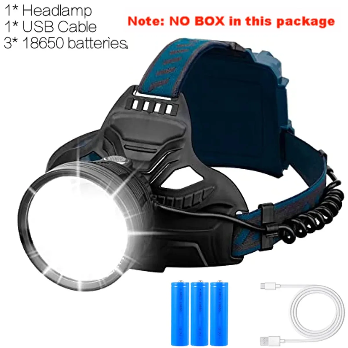 LED USB Rechargeable XHP70 High Power Headlamp 90000 Lumen Powerful Super Bright Waterproof Fishing Searching Camping Flashlight