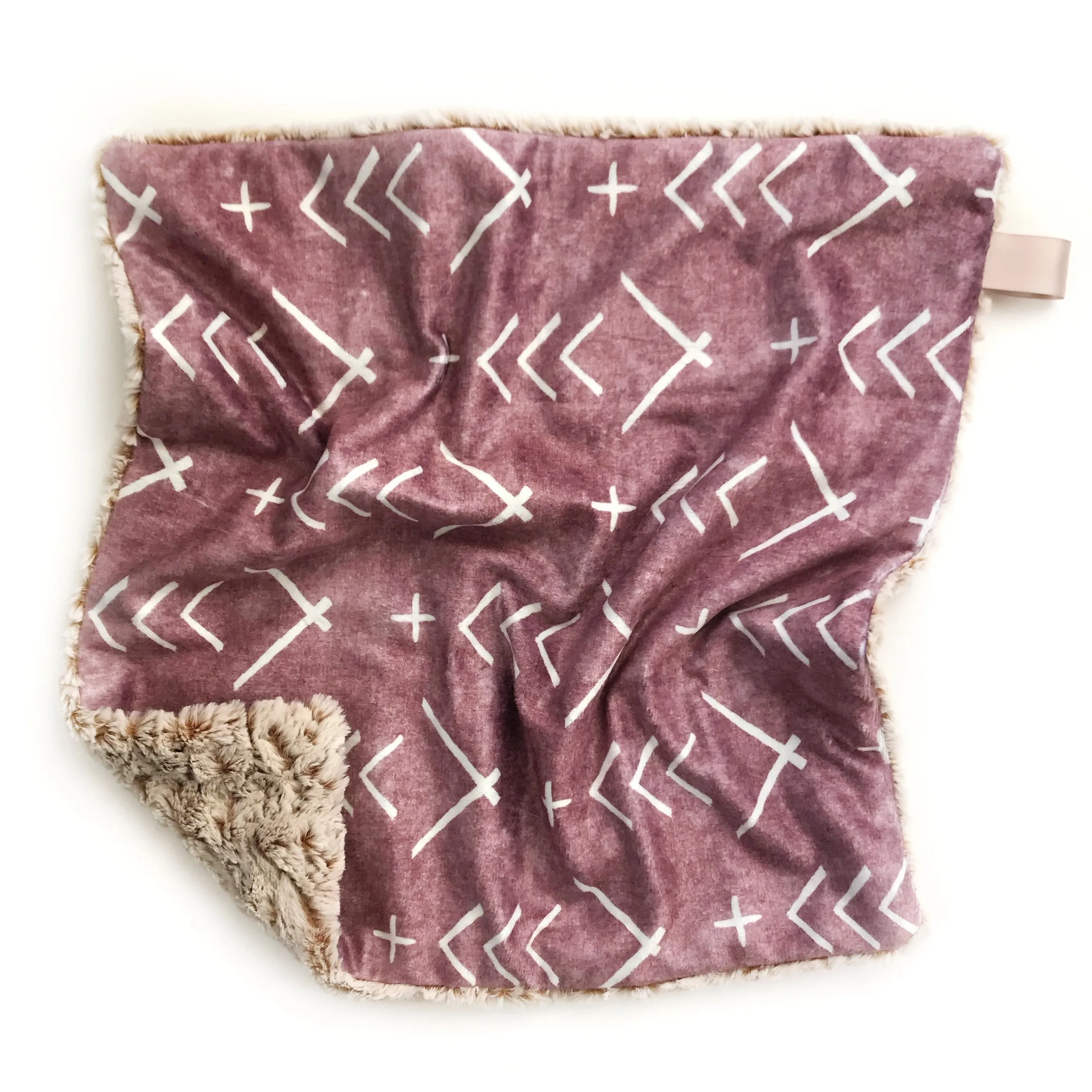 Lovey Blanket - Mauve Mudcloth Arrows