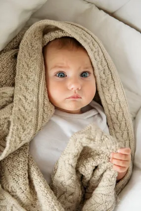 Lullalove Premium Merino Wool Baby Blanket "Cookie"