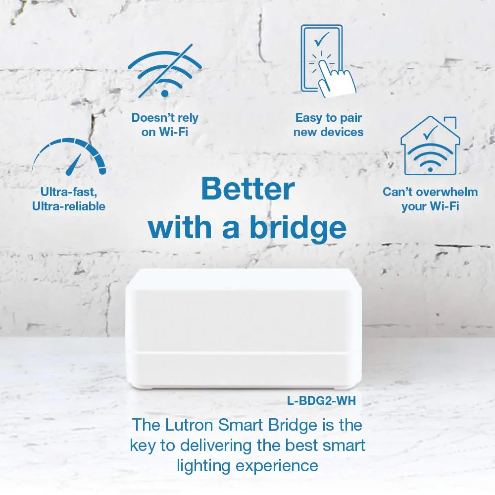 Lutron Caseta Smart Switch Starter Kit | Compatible with Alexa, Apple HomeKit, and The Google Assistant | P-BDG-PKG1WS | White