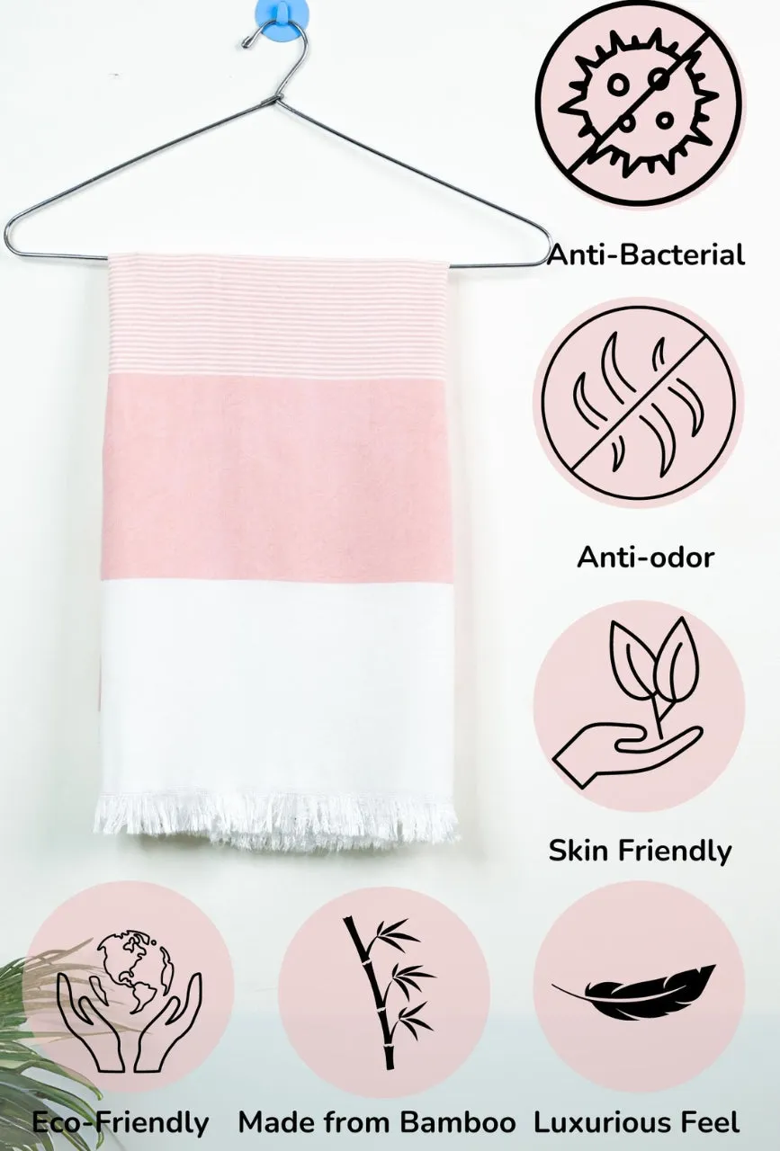 Madake Thin bamboo bath towel- Peach Melba 160*75cm