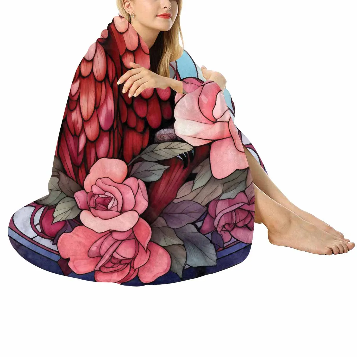 Mandalla_Awd35189  Circular Micro Fleece Blanket 47"