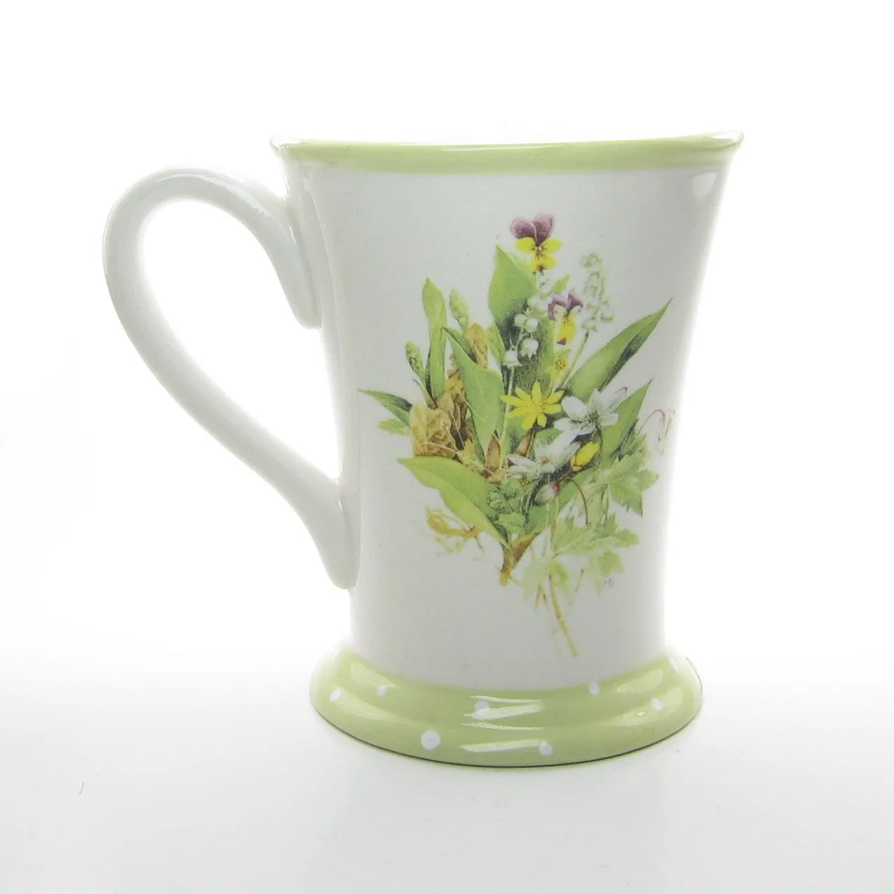 Marjolein Bastin Vintage Lily of the Valley Mug with Green Base