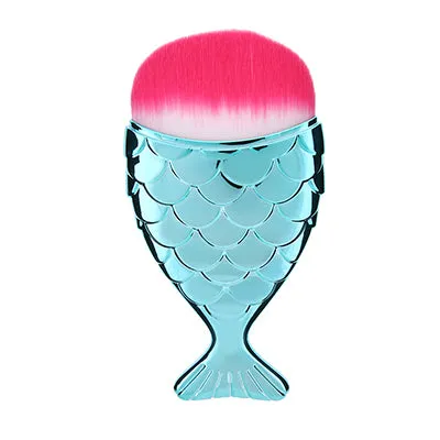 Mermaid Fish Makeup Brush Beauty Powder Foundation Contour Brushes Foundation Powder Blush colorful mermaid makeup brushes