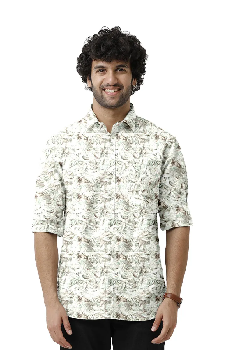 Miami - White Printed Casual Shirts for Men | Ariser