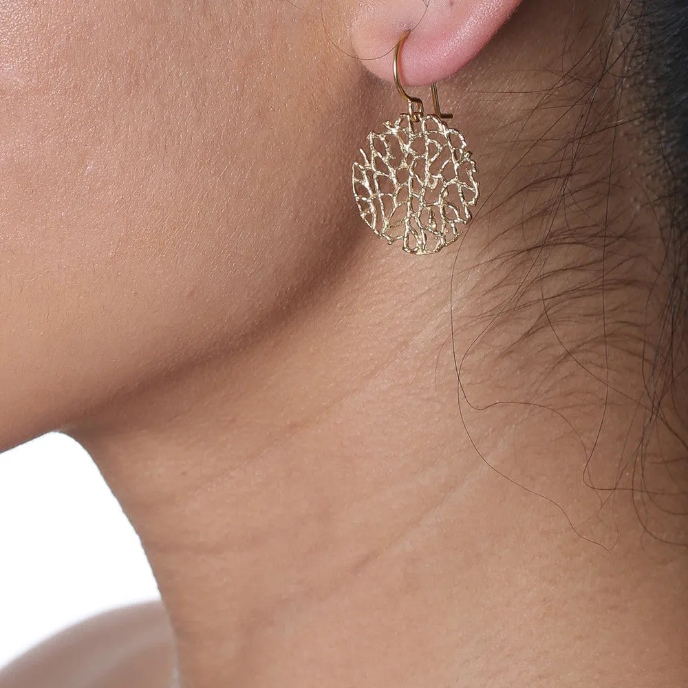 Mini Coral Disc Earrings