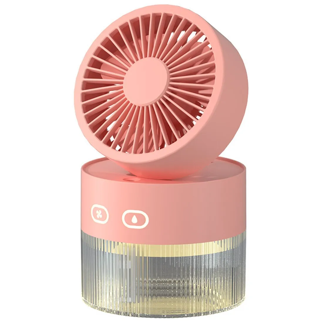 Mini Foldable USB Warm Light Spray Fan