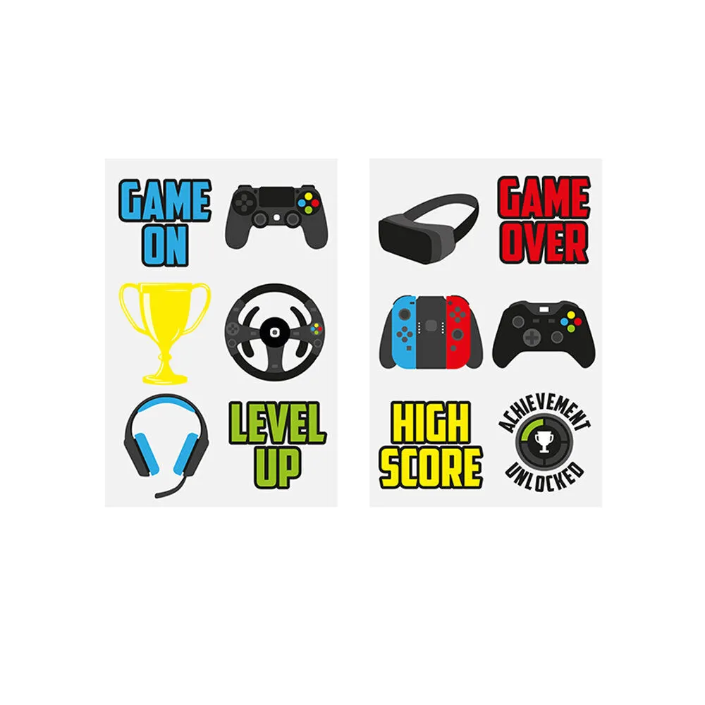 Mini Gamer Temporary Tattoo Sheets (x6)