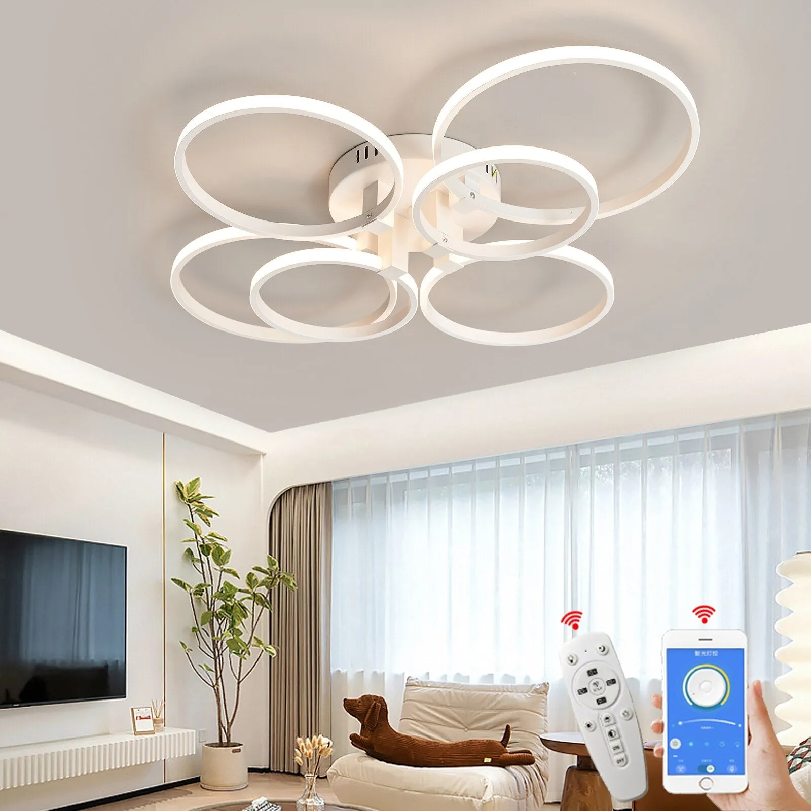 Modern Art Shapes Smart Home LED Chandelier