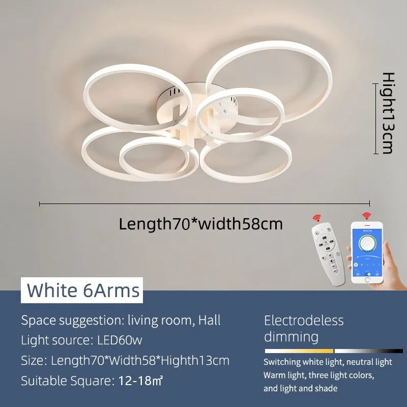 Modern Art Shapes Smart Home LED Chandelier