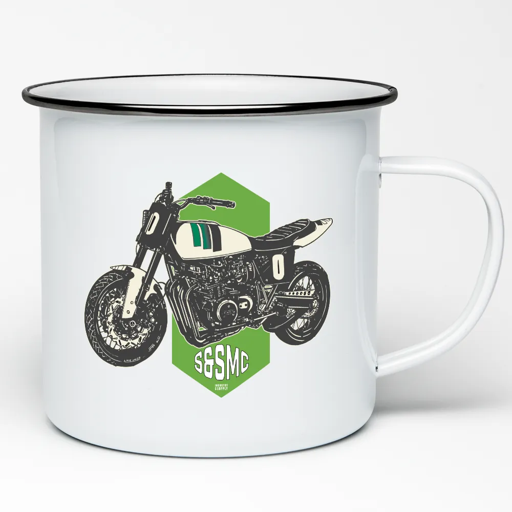 MOTORBIKE ENAMEL MUG