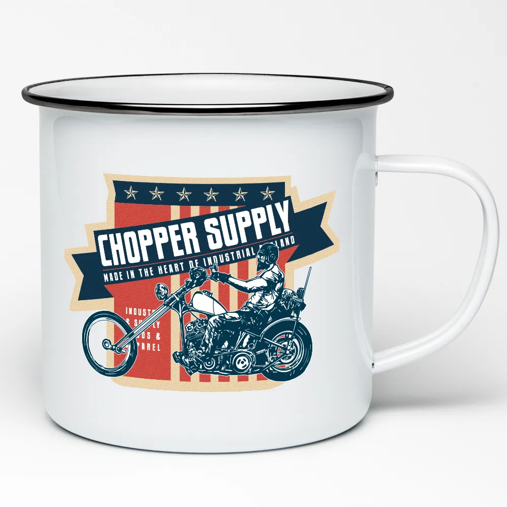 MOTORBIKE ENAMEL MUG