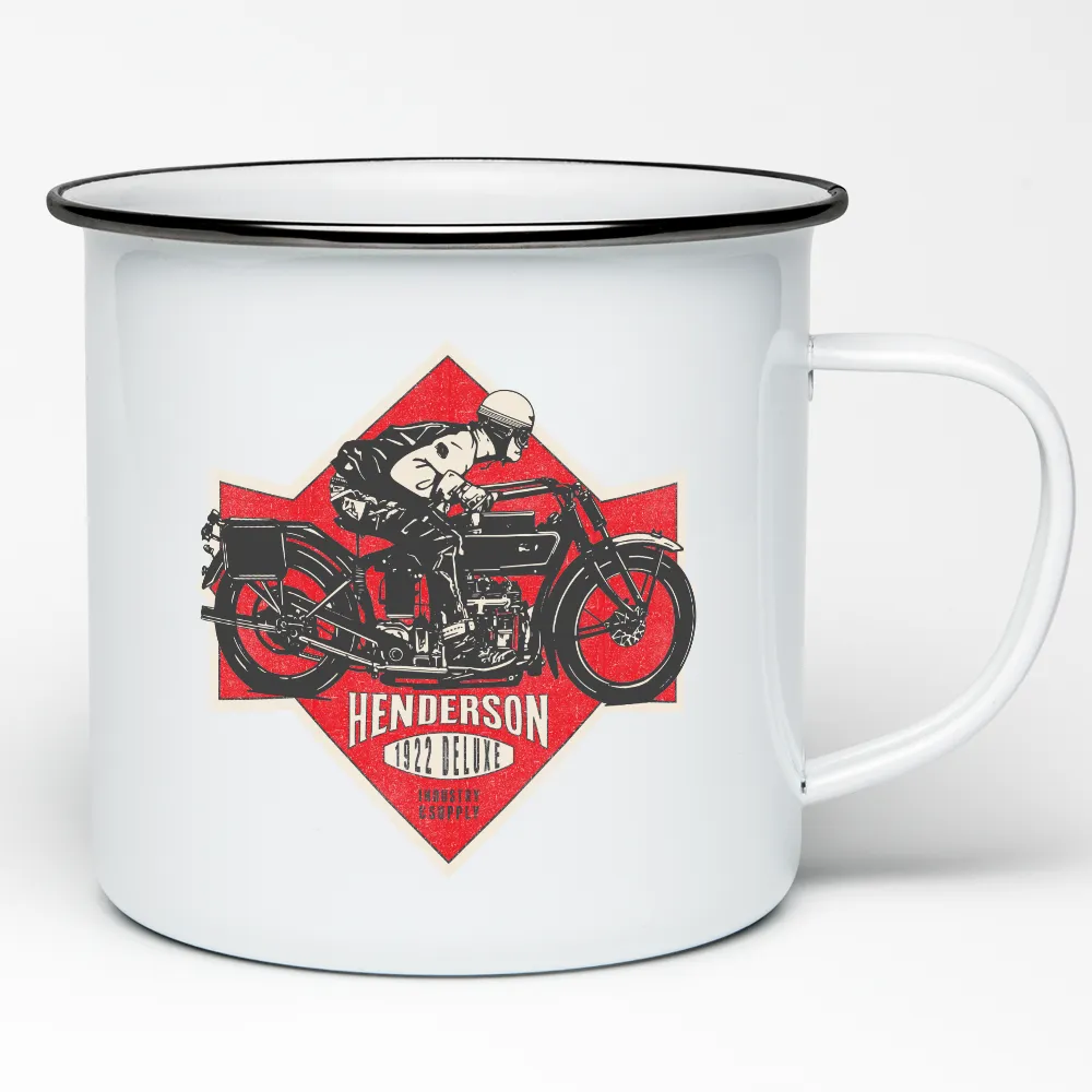 MOTORBIKE ENAMEL MUG