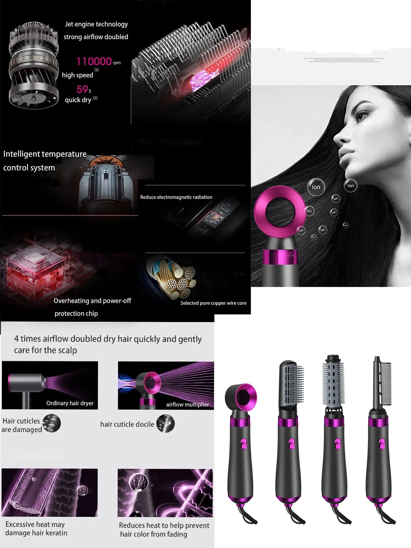 Multifunctional Hair Dryer Brush Softness And Control Lightweight