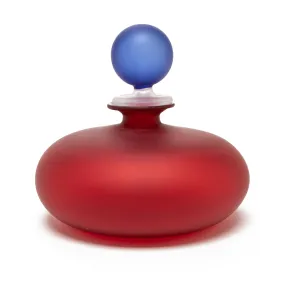 Murano Glass Perfume Bottle - Medium Flat Style in Red