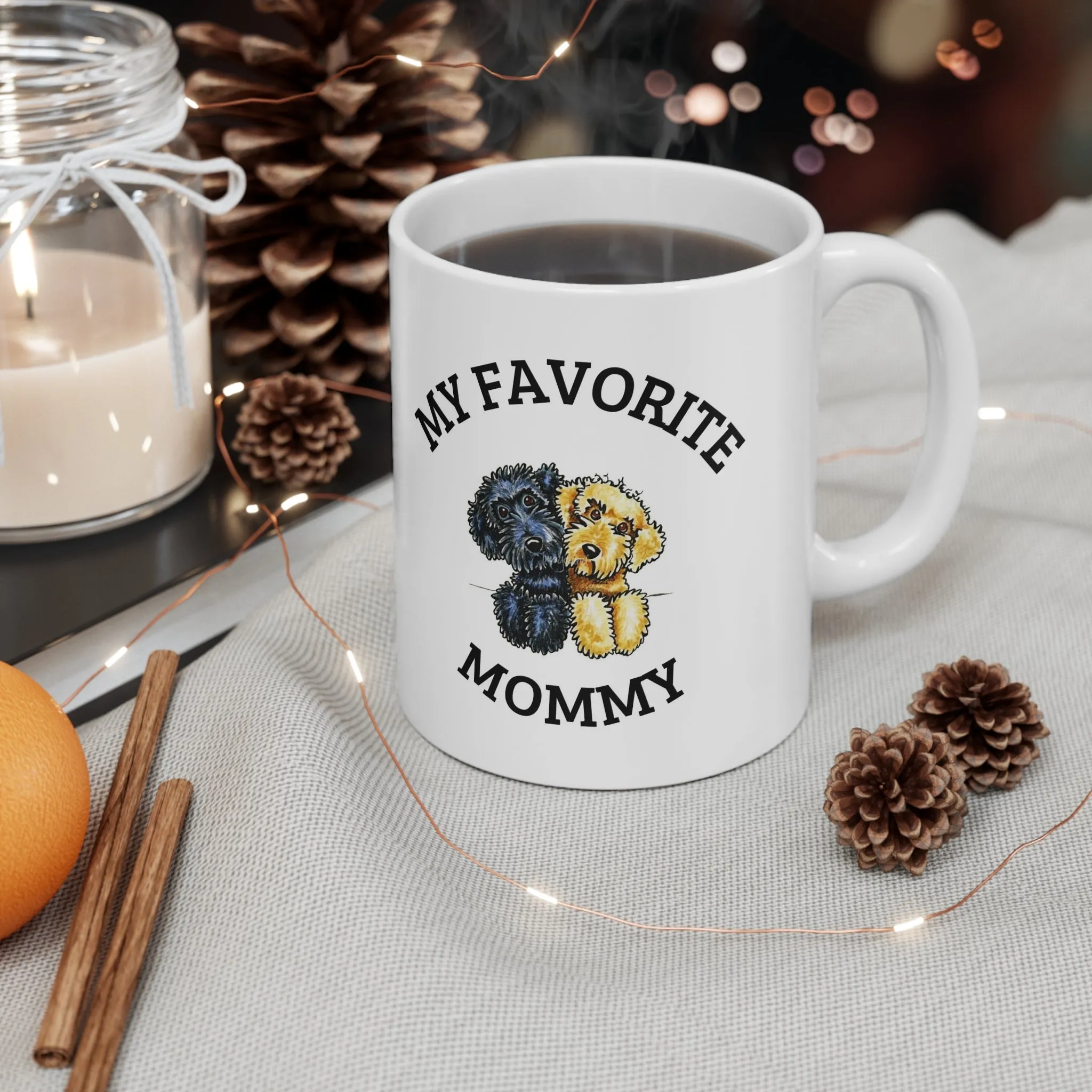 My Favorite Mommy Custom Dog Ceramic Mug 11oz Gift for Her, Dog Lover, Pet Owner, Dog Mom Gifts