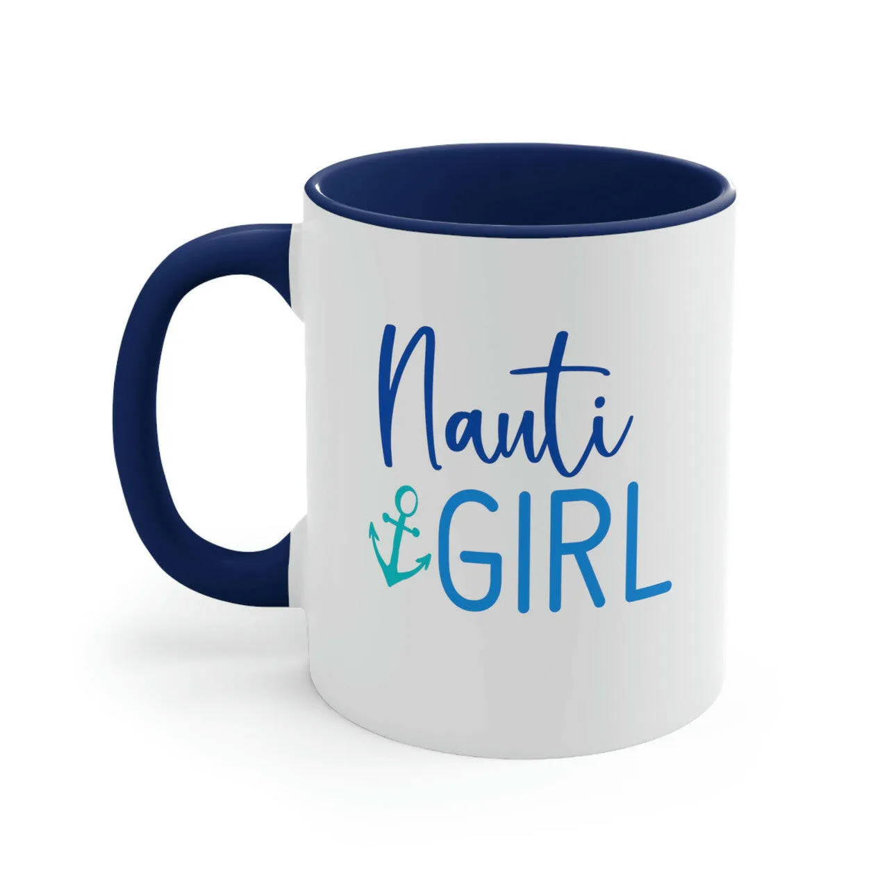 Nauti Girl Ceramic Beach Coffee Mug, 5 Colors