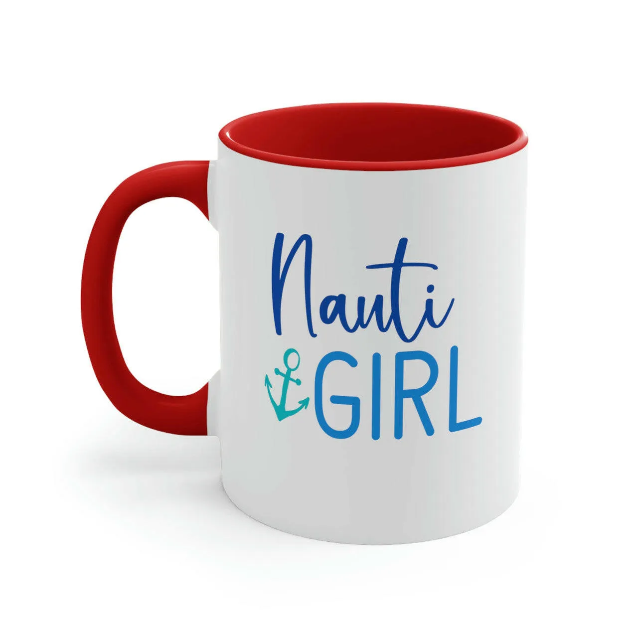 Nauti Girl Ceramic Beach Coffee Mug, 5 Colors