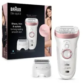 New - Braun Silk-epil 9 9-720 Women's Cordless Wet & Dry Epilator   3 Extras Including Bikini Trimmer