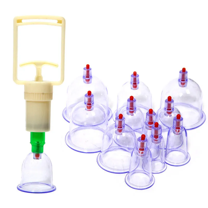 New Chinese Medical 12 cups Vacuum Body Cupping Set Portable Massage Therapy Kit