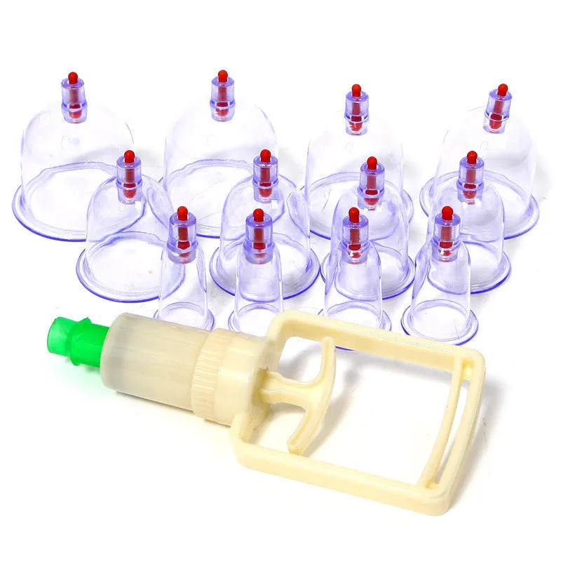 New Chinese Medical 12 cups Vacuum Body Cupping Set Portable Massage Therapy Kit