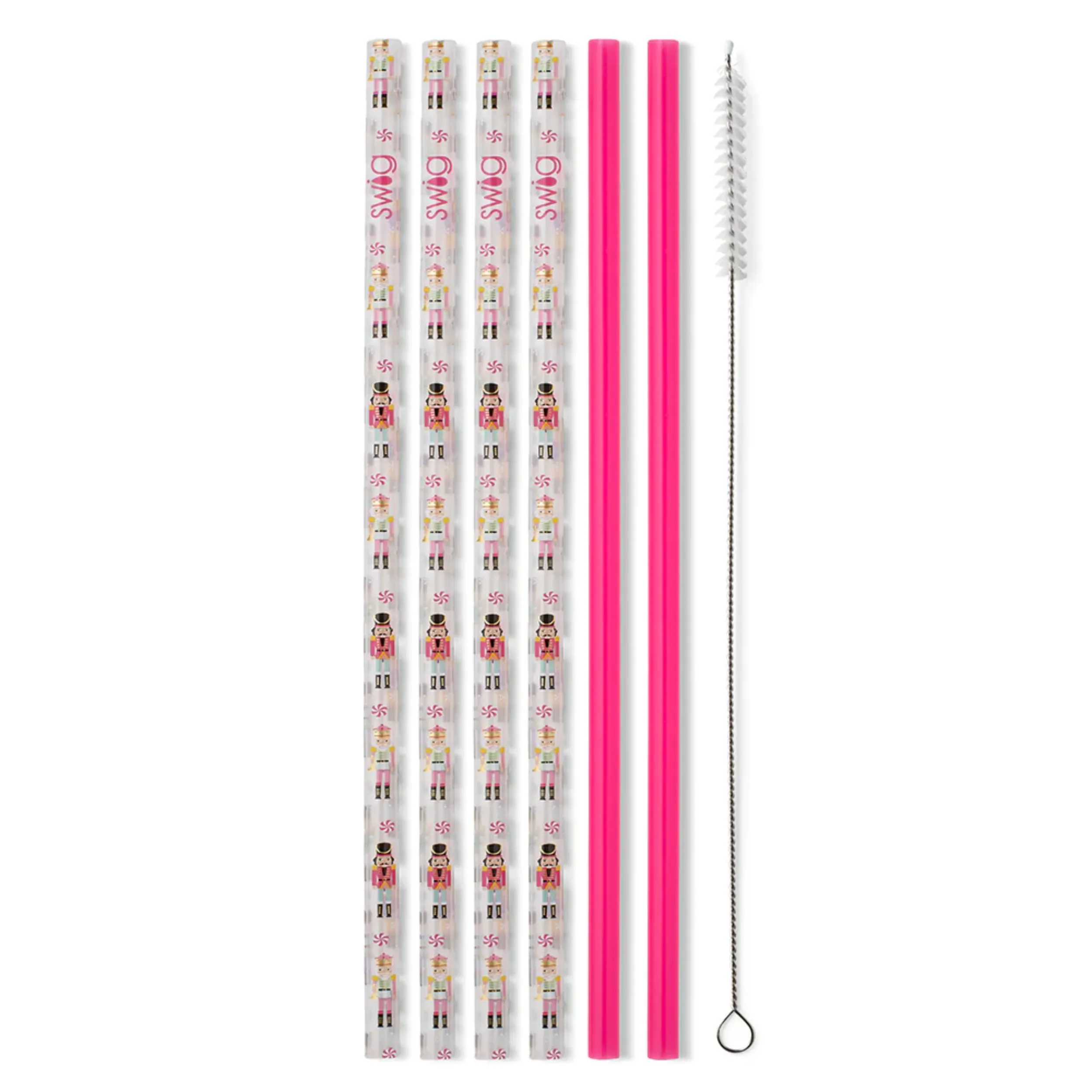 Nutcracker   Hot Pink Reusable Straw Set